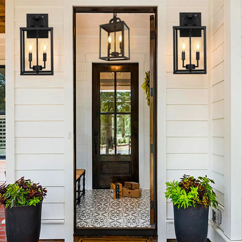 Heck Of A Solid Knockout Outdoor And Indoor Pendant Light With Sleek Black Steel Build And Clear Glass Shade Straight Upgrade For Front Porch Foyer Entryway Ceiling Mount Adjustable Chain above front door entrance.