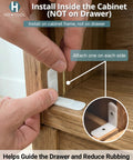 Adjustable White L Angle Drawer Guides Quick Fix Furniture Replacement Kit With Screws Smooth Glide Tracks for install in cabinet