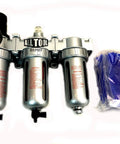 Half Inch Compressed Air Particulate Filter Water Trap And Pressure Regulator Desiccant Dryer Coalescing Filter All In One Setup