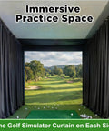 12x10 Ft Golf Simulator Curtain Blackout Enclosure Cloth With Grommets For Indoor Practice And Stage Use Blocks Backlight