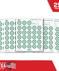 EZ Aim IBS Rimfire Paper Shooting Targets 14x17 Inch, 25 Targets Per Sheet, 25 Pack Green White