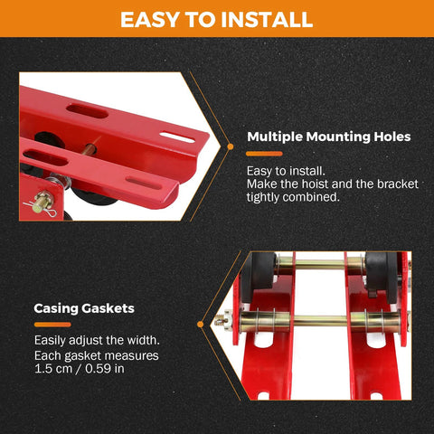 Manual Trolley For I Beams With Wide Flange 1.57 To 4.64 Inches Universal Fit 0.5 Ton 1102 Lbs Capacity Easy to Install Details