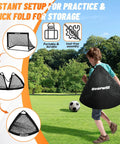 Child carrying bag with Two Pack 4x3ft Pop Up Kids Soccer Goals For Backyard Portable Soccer Nets Includes Ball Ladder Cones And Targets