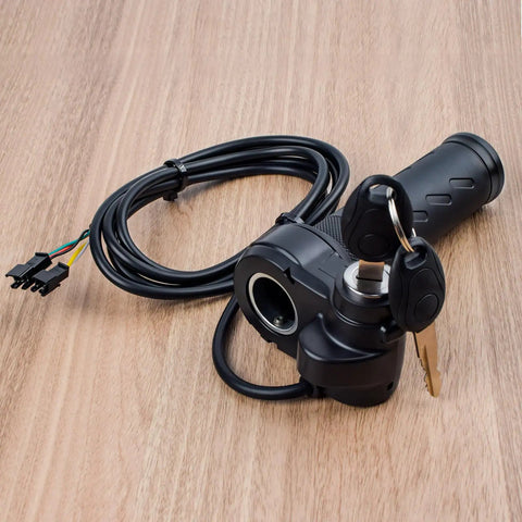 Full Twist Throttle Grip With 2 Keys For 12V To 72V Ebikes And Scooters 3 Pin Electric Bike Throttle Compatible With Q20 Q20Lite Q20Pro H20 H26Pro Models Easy Install And Safe Ride