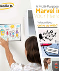 Person using Totally Flexible 30 Mil Magnetic Sheets For Crafts 8.5 By 11 Inches Pack Of 2 Non Adhesive Magnet Paper on wall