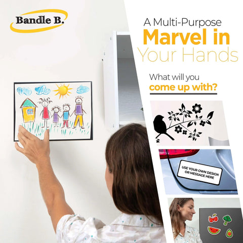 Person placing magnetic sheet for crafts 8.5 x 11 inches pack of 10 flexible 30 mil non adhesive sheets for metal die storage on board