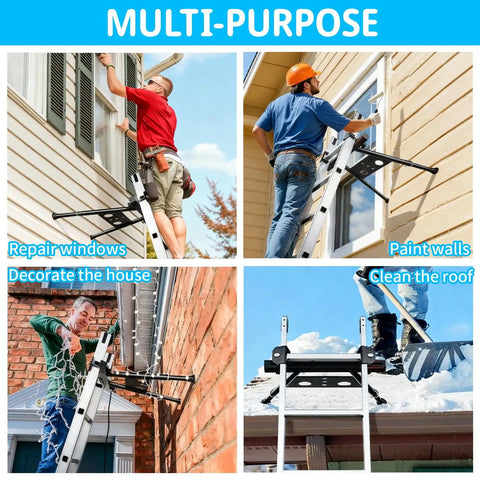 Rock Solid Heavy Duty Extension Ladder Stabilizer With Wide Legs Handles 300 Pounds And Keeps You Locked In On The Roof For Flawless Outdoor Projects And Dead Set Safe Climbing