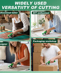 Cordless 4V Electric Box Cutter With Led Light And Safety Lock Powerfully Slices Cardboard Boxes during crafting and shipping.