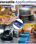 Versatile applications of 100 Drawer Nut And Bolt Organizer With Alloy Steel Frame And ABS Drawers in workshop, garage, hardware store, classroom.