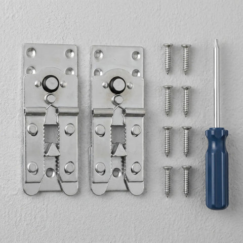 Rock Solid Six Piece Set Couch Joining Brackets For Sectional Sofas Galvanized Steel Connector Clips with screws and screwdriver.