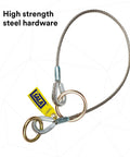 Job Ready Anchorage Connector Pass Thru Tie Off Adaptor For Safety Harnesses Six Foot Stainless Steel Cable with O Ring