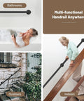 Heavy Duty Industrial Staircase Handrails Nine Feet Long Cut From Solid Galvanized Steel Pipe For Serious Corrosion Protection And Totally Hassle Free No Sweat Railing Setup At Home Today in bathroom, multi-functional use.