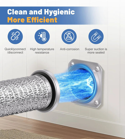 Magnetic Dryer Vent Kit With Quick Connect For Easy Snap On And Off, Airtight Seal, 4 Inch Extendable Flexible Duct Hose image
