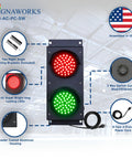 Heavy Duty Led Two Section Loading Dock Bay Traffic Light With Kick Ass Bright Red And Green Signals IP65 Weatherproof Aluminum Housing Easy Hook Up Design
