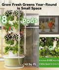 Indoor Vertical Hydroponics Growing Tower With 7 Layer 28 Pod System And Foldable LED Light For Vegetables Herbs And Fruits