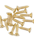 Top Shelf Brass Finished Steel Wood Screws Featuring Phillips Cross Drive And Flat Sinking Oval Heads for Heavy Duty Fastening on Cabinetry and Solid Furniture Assembly Projects, 25 pack.