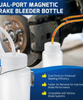 Front view of Dreyoo 16oz brake bleeder kit with dual-port bottle and clear tubing
