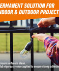 Person applying All Weather Duct Tape For Outdoor Repairs Black 1.88 In By 25 Yd Heavy Duty Waterproof Tape on outdoor fixture.