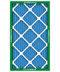16x25x1 Air Filter MERV 13 for Smoke and Allergen Defense, Electrostatic Pleated, front view with green frame