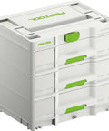 Sortainer System 3 Tool Organizer With Three Adjustable Drawers And Dividers, Front Access Drawer In Systainer Tower unit
