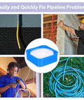 Top Shelf PTFE Adhesive Seal Tape 10 Rolls Of Water Leak Repair Wrap For Pipes And Threads Gonna Save Ya Time With This Ninja Tight DIY Plumbing Fix Daily displayed with plumbing tools and hoses.