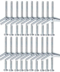 Wing Nut And Toggle Bolt Kit with 20 Metal Drywall Anchors and 1 Eighth Inch Thread Inserts for beefy wall fastening.
