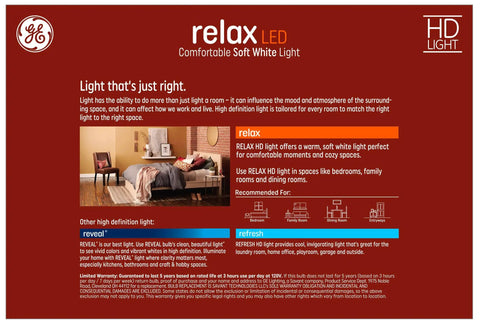 Relax 8 Pack 60 Watt Equivalent Dimmable Soft White A19 LED Light Bulbs 800 Lumens 2700K Cozy Home Lighting Long Lasting