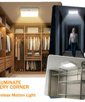 Rechargeable Motion Sensor LED Ceiling Light No Hassle Remote Included Wireless Battery Operated Closet Light 400LM Dimmable 3 Color Temperatures Motion Activated For Stair Hallway Garage Pantry 6000mAh Battery Auto Off 30 Minutes installed in closet and hallway