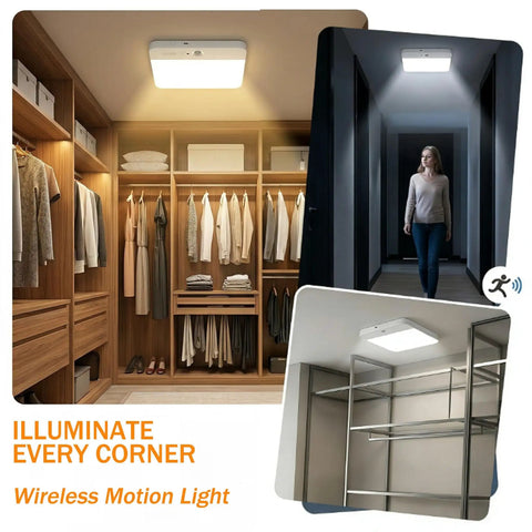 Rechargeable Motion Sensor LED Ceiling Light No Hassle Remote Included Wireless Battery Operated Closet Light 400LM Dimmable 3 Color Temperatures Motion Activated For Stair Hallway Garage Pantry 6000mAh Battery Auto Off 30 Minutes installed in closet and hallway