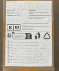 Box labeled EFDDTBHE with product details, warning instructions, and shipping information for car accessories.