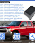 Heavy Duty Engine Wiring Harness Junction Block Fuse Box Lid Direct Bolt Up For Chevrolet Silverado GMC Sierra Cadillac 2007 To 2013 displayed with red truck