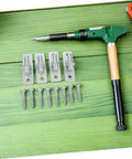 Heavy Wall Mount Gate Hinges For Barn Doors And Farm Fencing No Sweat Setup Rock Solid Operation Rust Resistant Outdoor Hardware Rack With Screws Four Pack with screws and a tool.