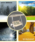 Waterproof Swing Canopy Replacement For 3 Seater Patio Chairs No-Fuss Easy Install Top Cover Beige 210D Oxford Cloth