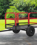Heavy Duty ATV Utility Dump Trailer With 1700 Pound Capacity And 17 Cubic Feet, Steel Cart, removable sides, parked on a driveway.