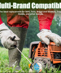 Built Tough 10 Ft 3.5mm Lawn Mower Pull Cord With Handle For Easy Starts And Lasting Durability, 2000Lb 16-Strand Braided Rope, Cut To Fit For Chainsaw, Pressure Washer, Snow Blower. Multi-brand compatible recoil starter cord used on a chainsaw.