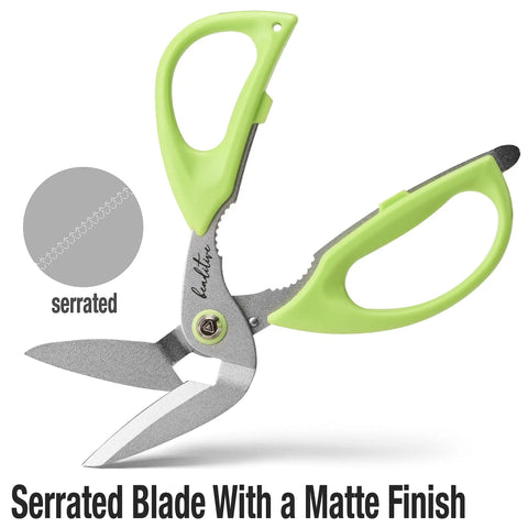 Beefy Heavy Duty Multipurpose Angled Craft Scissors 7 Inches With Japanese Stainless Steel Serrated Blade For Cardboard Plastic