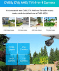 4 In 1 1080P Outdoor Indoor Security Camera With Night Vision And Weatherproof Housing TVI CVI AHD CVBS Compatible with analog DVRs