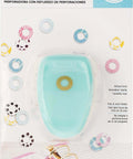 Front view of Decorative Hole Reinforcers Punch For Planners And Tags, Adhesive Circle Hole Punch Tool That Creates One Quarter Inch Reinforced Holes
