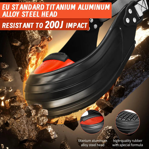 Steel Toe Shoe Covers With Grippy Slip Resistant Overshoes, CE And ASTM Certified, Ultra Lightweight Titanium Toe Cap