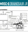 Diagram of Compact Under Sink Sump Pump System Drainosaur 115V One Third HP 2760 GPH with 10 ft cord installation setup