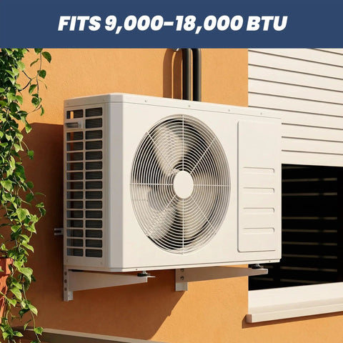 Heavy Duty Mini Split Wall Mount Bracket Built Tough For 9000-18000 BTU Ductless ACs And Heat Pumps, outdoor installation
