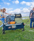 Family using Extended 51 Inch Collapsible Wagon Cart With 500 Lb Load Capacity And 400L Storage in a grassy outdoor setting