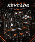 Your Legit Top Shelf 98 Key Gasket Mount Mechanical Keyboard With Numpad And Volume Knob Hot Swappable Linear Creamy Switches Thocky RGB Dye Sub Pudding Keycaps Smooth Gaming Setup keycaps set featuring cyberpunk design with high contrast colors and distressed print on PBT material.