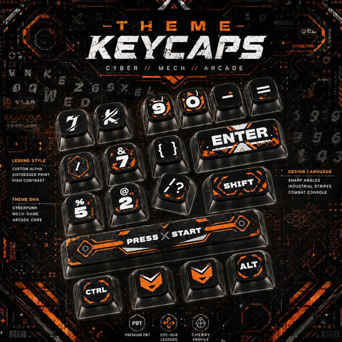Your Legit Top Shelf 98 Key Gasket Mount Mechanical Keyboard With Numpad And Volume Knob Hot Swappable Linear Creamy Switches Thocky RGB Dye Sub Pudding Keycaps Smooth Gaming Setup keycaps set featuring cyberpunk design with high contrast colors and distressed print on PBT material.