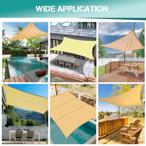 Wide application of Shade Sail Hardware Kit 52 Piece Set For Outdoor Canopies And Patios Premium 304 Stainless Steel Accessories shown