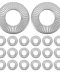 40 Pcs Belleville Washers M6 Stainless Steel Conical Spring Washers With Knurled Serrated Anti Slip Design For Heavy Duty Automotive And Industrial Use, top view