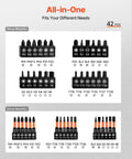 Beefy Magnetic Impact Nut Driver Set 80 Piece Kit With Metric And SAE Sizes Includes Socket Adapters Bit Holder Wing Nut Driver