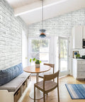Peel And Stick Dope Faux Brick Wallpaper 17.7 By 118.1 Inches White And Gray Removable Self Adhesive Brick Wall Cover for kitchen