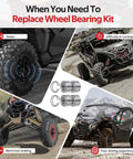 Front And Rear Wheel Bearing Kit For Can Am Maverick X3 2017 2018 2019 2020 2021 2022 2023 Beefed Up Steel Cover Thick Stainless
