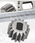 Close-up of 15T metal pinion gear from Pinion Gear Set 15T 2 Pack For 30 Inch Lawn Mower Compatible With Toro Time Master.